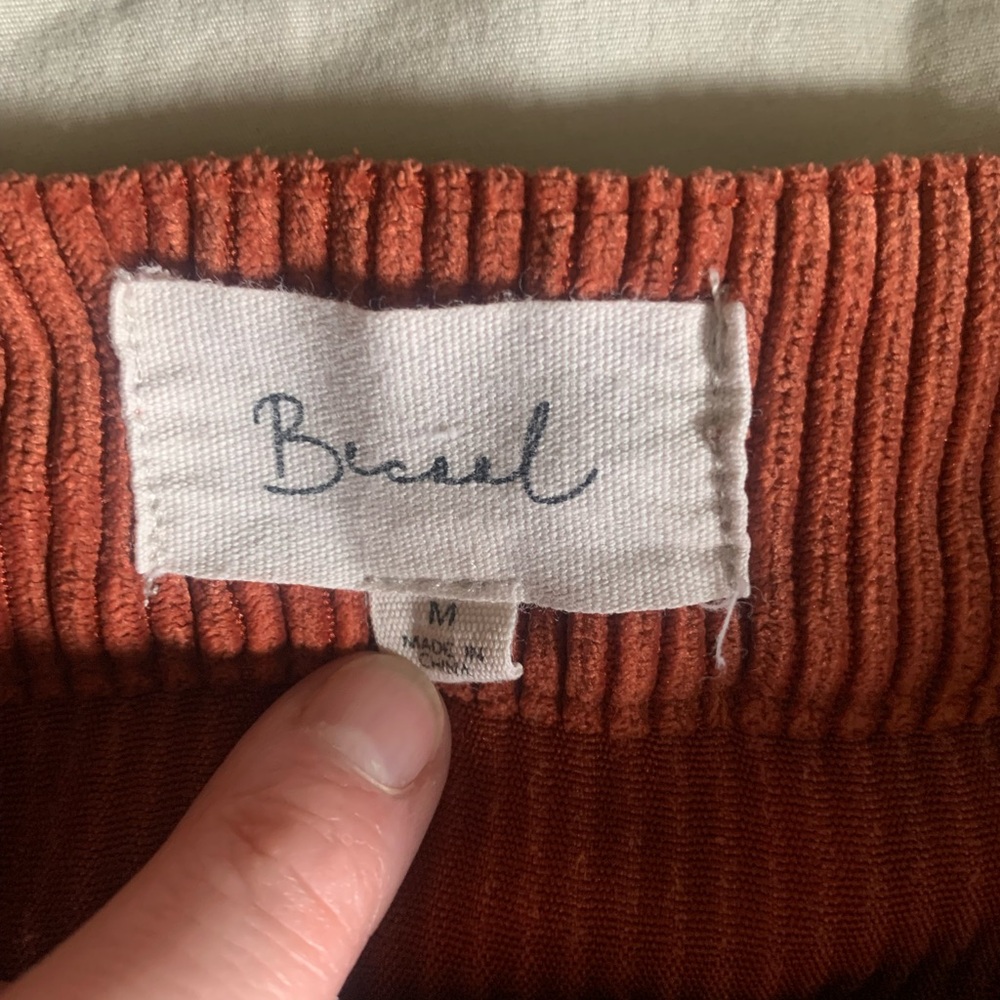 Becool Burnt Orange Corduroy Skirt - Picture 5 of 5